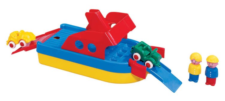 Viking Toys 10" Super Chubbies Ferry Boat Red / Yellow / Blue 81098 - Click Image to Close