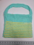 KSS Handmade Aqua/Yellow Kids/Adults Lined Crocheted Large Bag TO-108