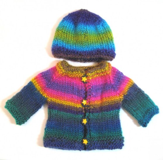 KSS Colorful Sweater/Cardigan with a Hat (3 Months) SW-631