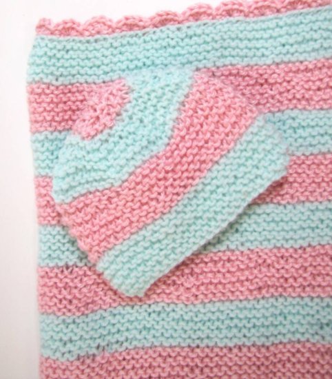 KSS Pastel Baby Blanket and Hat 25"x20" Newborn and up BB-095