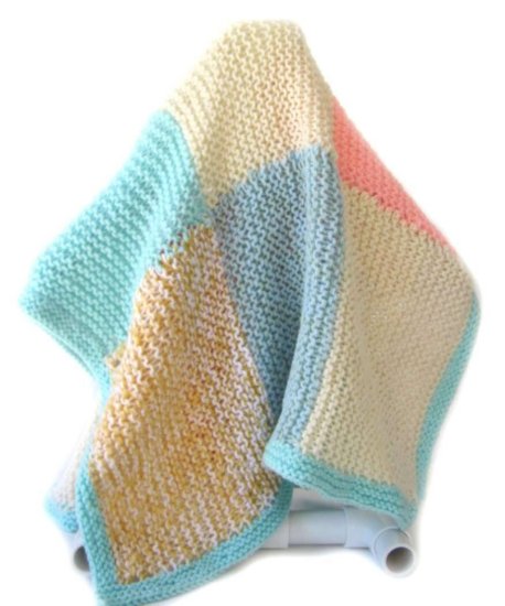 KSS Pastel Squares Baby Blanket 32"x32" Newborn and up