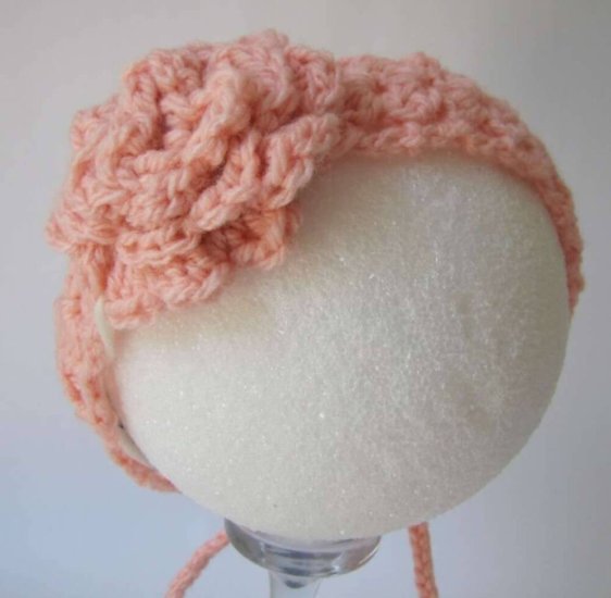 KSS Pink Crocheted Acrylic Headband up to 17" 0 - 24 Months - Click Image to Close