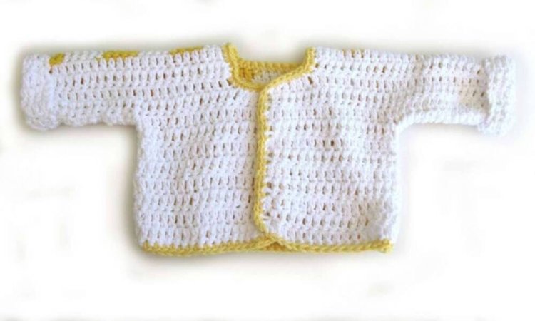 KSS White Cotton Crocheted Sweater/Jacket 6-9 Months
