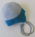 KSS Grey/Teal Cotton Baby Cap and Booties 11 - 12" (0 - 3 Months)