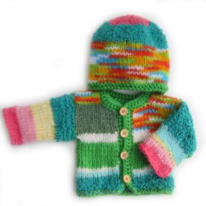 KSS Deep Valley Sweater/Cardigan with a Hat (Newborn)