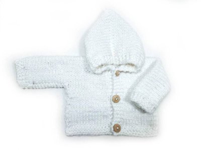 KSS White Hooded Sweater/Cardigan 3 Months SW-1042