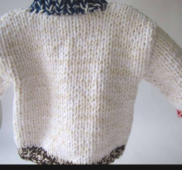 KSS Bone Colored Knitted Sweater/Jacket 2 Years - Click Image to Close