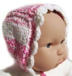 KSS Pink Cotton Bonnet Type Hat 14 - 16" (12 - 24 Months)