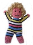 KSS Knitted Striped Doll 13" long