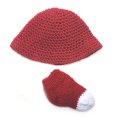KSS Dark Red Cotton/Acrylic Sunhat 15" and Socks (3 Months) HA-838