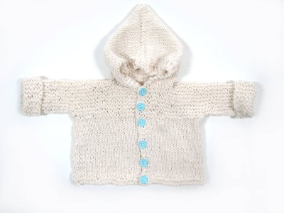 KSS Cotton Natural Hooded Sweater/jacket 60cm (0-3 Months) SW-883