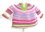 KSS Pink/White/Green Striped Toddler Sweater Vest (1 Year) SW-740
