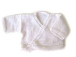 KSS White Wrap Baby Sweater/Cardigan (3 - 6 Months) SW-384