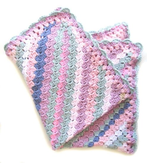 KSS Striped Baby Cotton Blanket 25"x21" Newborn and up