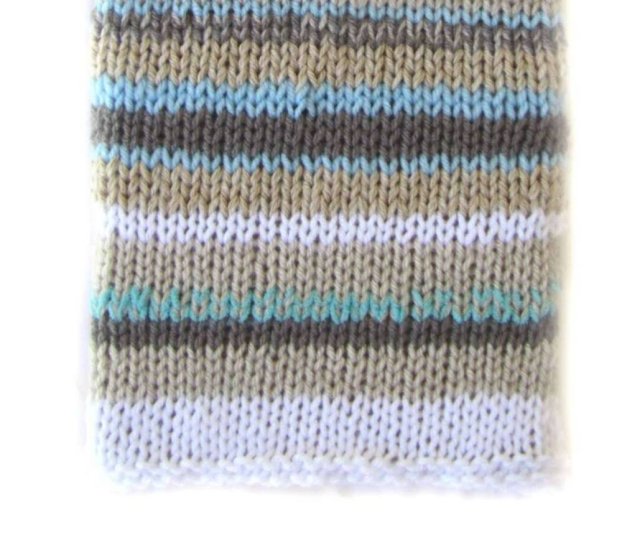 KSS  Striped Beige and Aqua Baby Cocoon with a Hat 0 - 3 Months