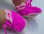 KSS Crocheted Pink Baby Booties (0-3 Months) BO-153