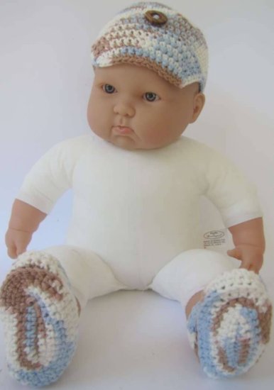KSS Cotton Baseball Cap and "sandals" Set Size 15" (12 Months) - Click Image to Close