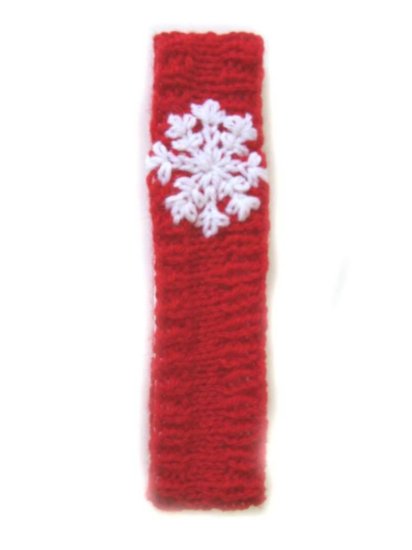KSS Red Knitted Headband with Snowflake 15-17" (1-2 Years) - Click Image to Close