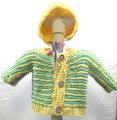 KSS Green/Yellow Sweater/Cardigan with a Hat Newborn - 3 Months