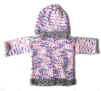 KSS Pink/Grey Sweater with a Hat (6 Months)