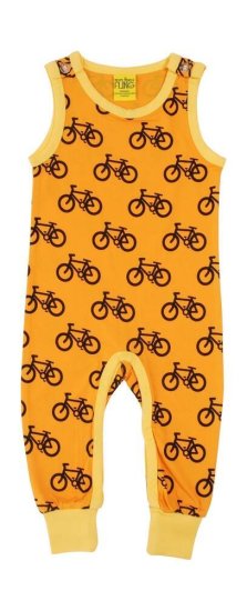 DUNS Organic Cotton "Bike Light Orange" Sleeveless Dungaree 9 Months