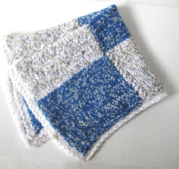 KSS Blue Square Baby Blanket 32x32" Newborn and up - Click Image to Close