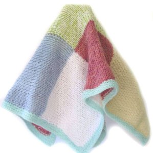KSS Medium Pastel Squares Baby Blanket Newborn and up
