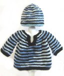 KSS Striped Pullover Baby Sweater with a Hat (9 Months)
