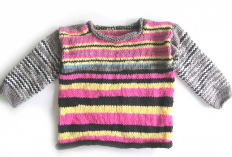 KSS Pink Grey Sky Kids Pullover Sweater (4 Years) SW-684 - Click Image to Close