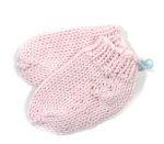 KSS Pink Cotton Knitted Booties (0 - 3 Months) KSS-BO-113
