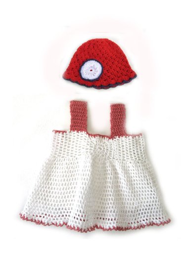 KSS White Crocheted Cotton Dress 12 Months DR-047 - Click Image to Close