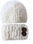 KSS White Knitted Hat and Scarf Set 18 - 20" (3 Years & up)