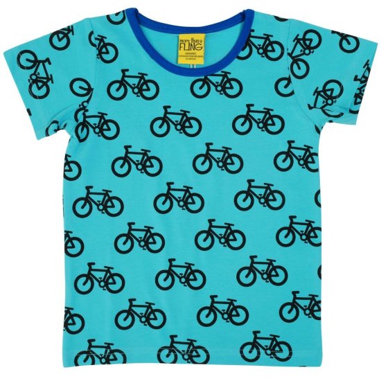DUNS Organic Cotton \"Bike Turquoise\" Short Sleeve Top (18-24 Months)