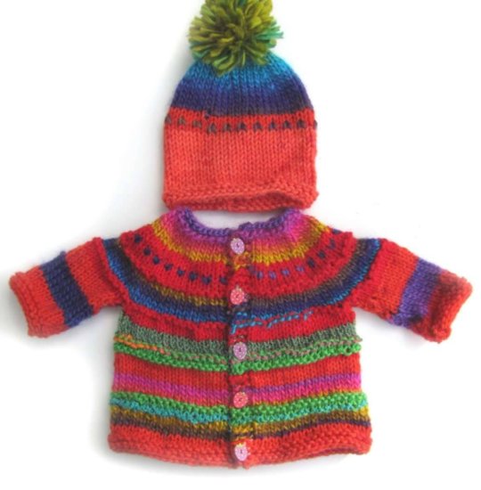 KSS Deep Valley Sweater/Cardigan with a Hat (6 - 9 Months)