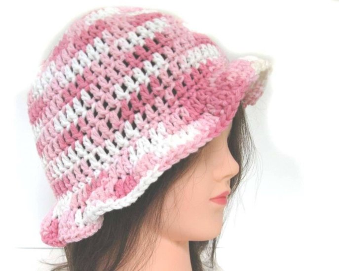 KSS Pink Crocheted Cotton Hat 20"(4 Years and up) HA-111 - Click Image to Close