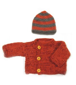 KSS Copper Heavy Knitted Sweater/Jacket & Hat (12 Months) SW-850