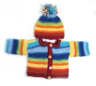 KSS Rainbow Baby Sweater/Cardigan with a Hat (2-5 Months) SW-742 on SALE