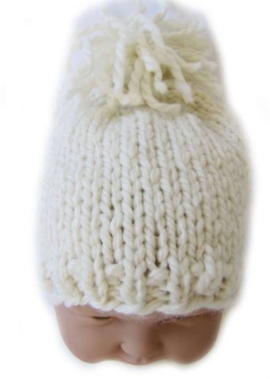 KSS OffWhite Beanie with a Loose Tassel 15 - 17" (1 - 2 Years)