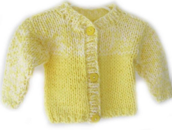 KSS Yellow/White Heavy Sweater/Jacket (18 Months) - Click Image to Close
