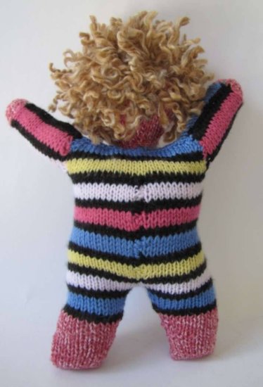 KSS Knitted Striped Doll 13" long - Click Image to Close