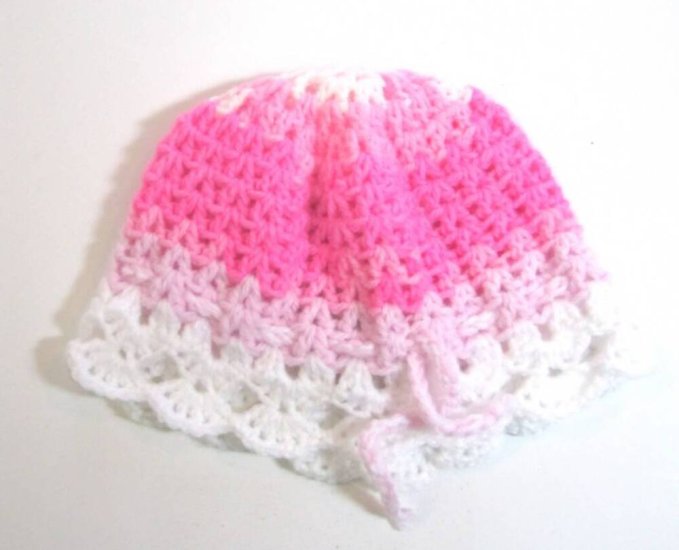 KSS Pink Crocheted Cotton Adjustable Sunhat 15-17" (6-24 Months) - Click Image to Close