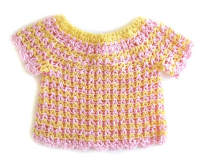 KSS Pink and Yellow Short Sleeve Sweater 2 Years/3T SW-558 - Click Image to Close