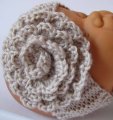 KSS Sand Colored Headband with Flower 12-15" (0-12 Months)
