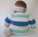 KSS Pastel Sweater with a Headband and Rattle (9 - 12 Months)