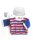 KSS Red/Blue and White Handmade Sweater/Hat and Bootie (6 Months) SW-813