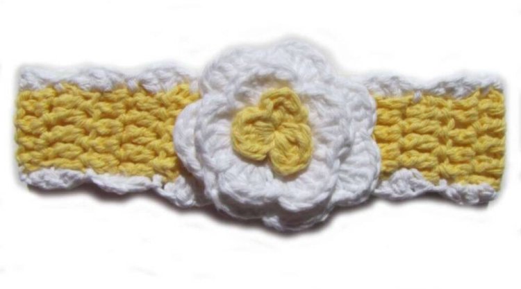 KSS Yellow Cotton Headband 16" - 17" (1-2 Years) - Click Image to Close