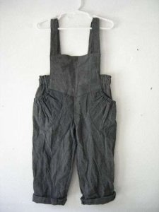 Gray Cotton Bib Pants Size 3