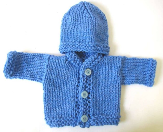 KSS Heavy Blue Sweater/Cardigan and Hat Set 3M - Click Image to Close