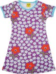 DUNS Organic Cotton "Flower Amethyst" Short Sleeve Dress (86cm/12-18M)