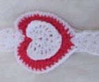 KSS White Narrow Headband with a Heart 18 - 20" (Toddler) HB-149
